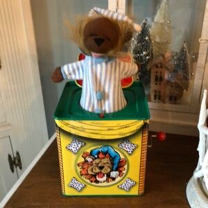 Germany Vintage. Classic Jack-in-the-Box Toy with Lion.